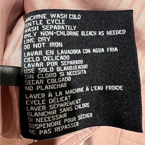 Guess Pink Vegan Leather Motorcycle Jacket - XL - Picture 8 of 8